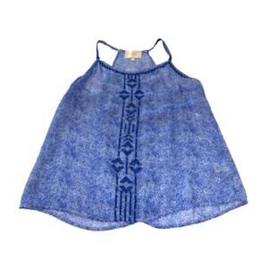 SKIES ARE BLUE Tribal Embroidered Tank Top | XS